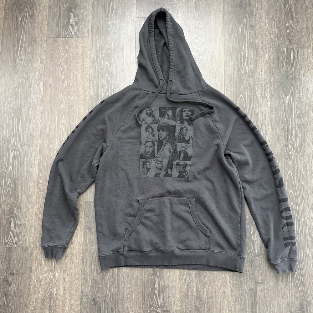 Taylor Swift The Eras US Tour Official Hoodie Adult XL Gray Black Swifties Fan